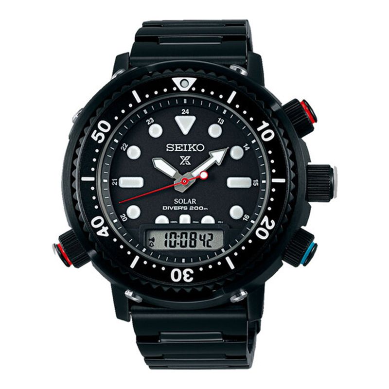 SEIKO】精工Prospex 40週年限量SNJ037P1 鮪魚罐頭鋼帶太陽能雙顯潛水錶