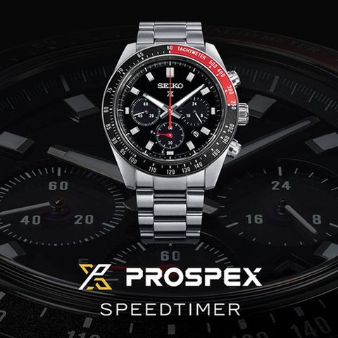 SEIKO 精工 PROSPEX Speed Timer太陽能計時錶/黑X紅/41.4mm (V192-0AH0D/SSC915P1)SK003