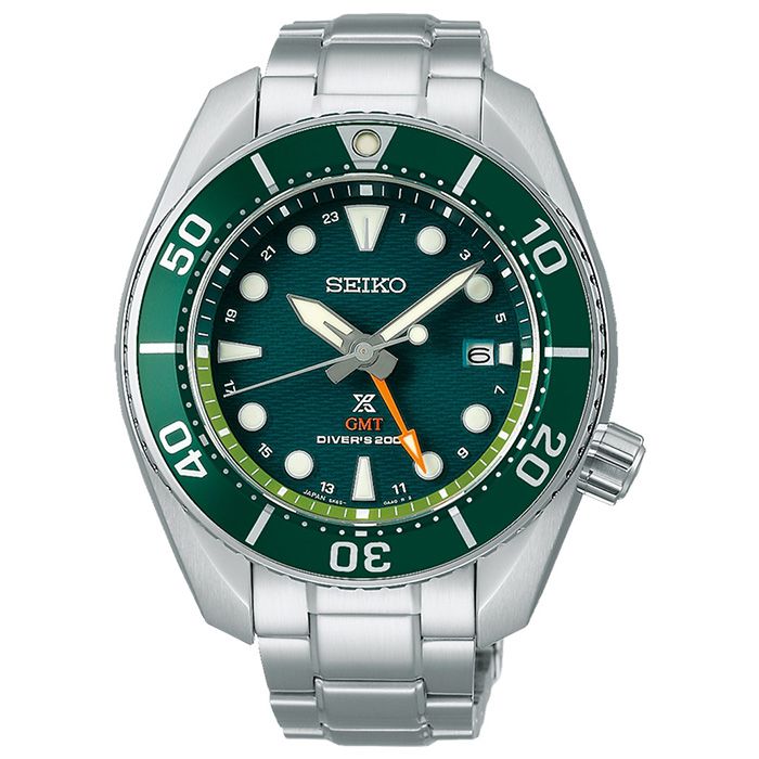 SEIKO 精工  Prospex SFK003J1 Sumo太陽能 GMT 藍寶石鏡面 潛水男錶 5K65-0AA0G 綠 45mm