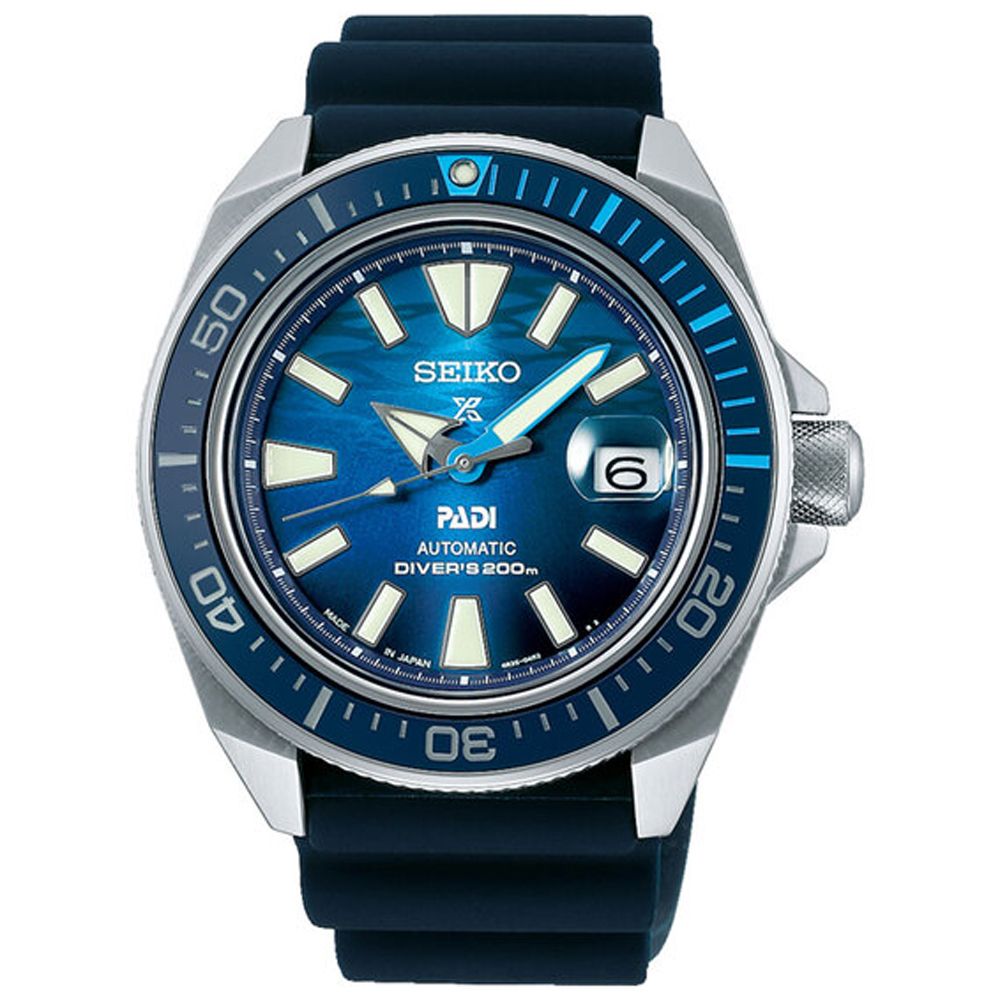 SEIKO 精工 PROSPEX PADI 武士 陶瓷錶圈200米潛水機械錶-藍43.8mm(SRPJ93K1/4R35-03W0F)_SK028