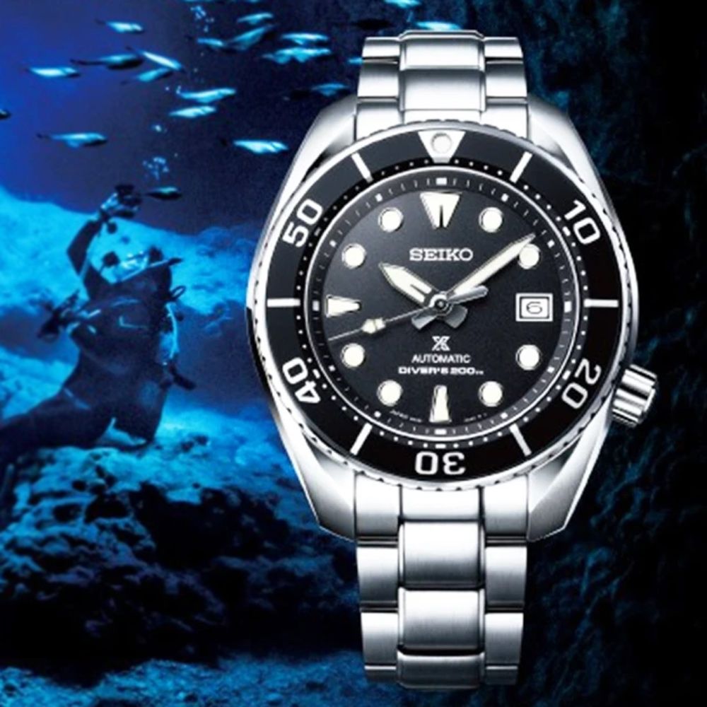 SEIKO 精工PROSPEX DIVER SCUBA 200米潛水機械腕錶-黑45mm (SPB101J1