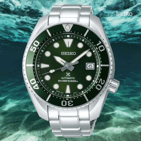 SEIKO 精工 PROSPEX DIVER SCUBA 200米潛水機械錶-綠面45mm(SPB103J1/6R35-00A0G)_SK028