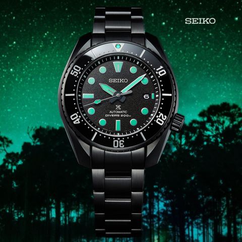 SEIKO 精工 PROSPEX 黑潮 夜視鏡 陶瓷錶圈200米潛水機械錶-45mm(SPB433J1/6R35-03A0SD)_SK028