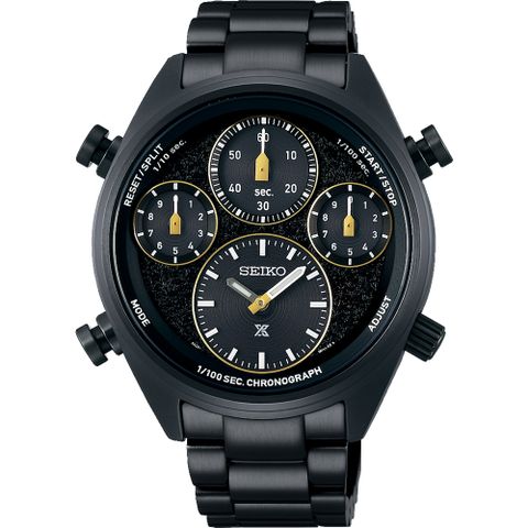 SEIKO 精工世界田徑錦標賽紀念限量款太陽能計時腕錶-42mm黑_SK040 8A50-00B0SD/SFJ007P1