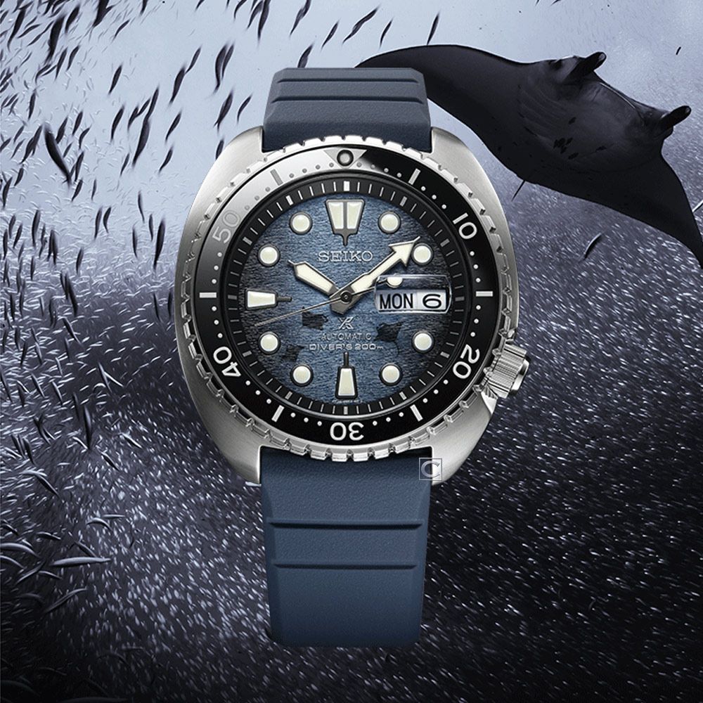 SEIKO 精工   PROSPEX 魔鬼魚海龜王200米潛水機械錶(4R36-06Z0H)SRPF77K1