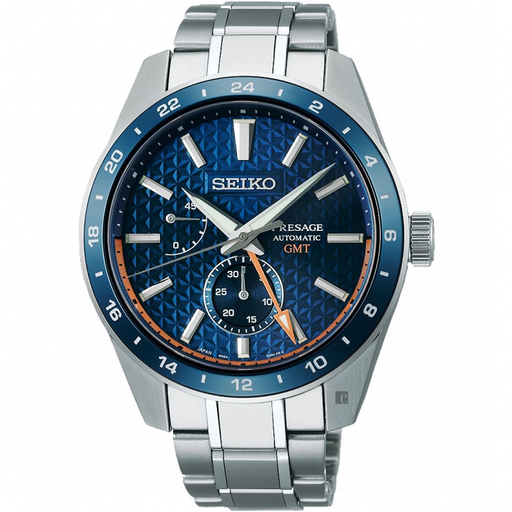 SEIKO 精工 Presage 新銳系列 GMT機械錶-42.2mm 6R64-00C0B(SPB217J1)