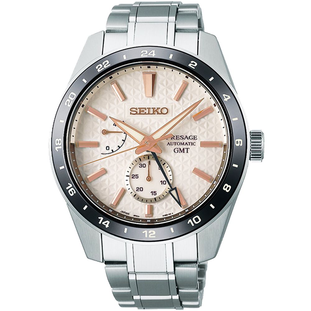 SEIKO 精工 Presage 新銳系列 胡粉 亞太限定 GMT機械錶 SPB273J1 6R64-00G0S