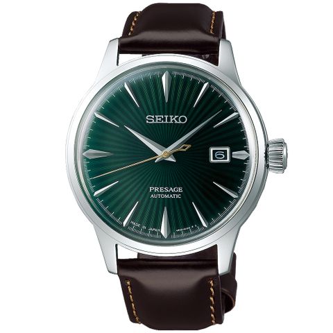 SEIKO 精工 Presage 調酒師系列經典機械錶/墨綠/40.5mm (4R35-01T0M/SRPD37J1)SK003