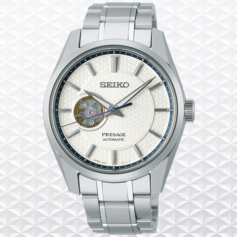 SEIKO 精工 PRESAGE 新銳系列 麻葉圖騰 開芯機械腕錶 (SPB309J1/6R38-00A0S)