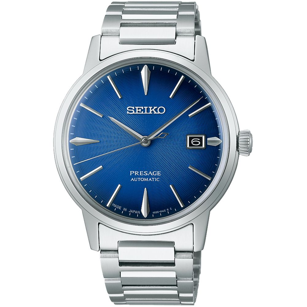 SEIKO 精工   Presage 調酒師系列經典機械錶/藍/39.5mm (4R35-05E0B/SRPJ13J1)SK003