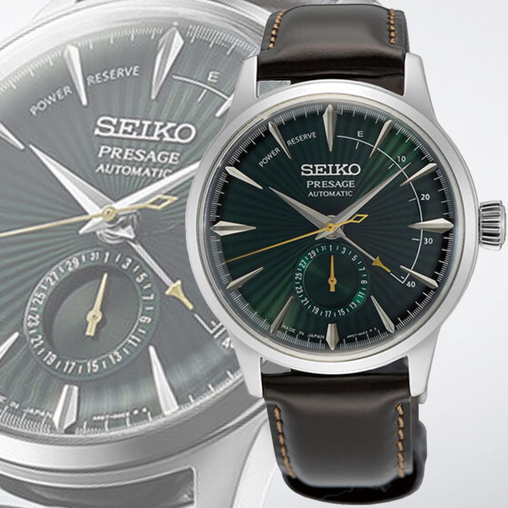 SEIKO 精工   Presage 調酒師 指針日期機械腕錶-皮錶帶40.5mm(SSA459J1/4R57-00E0U 防水50米)_SK028