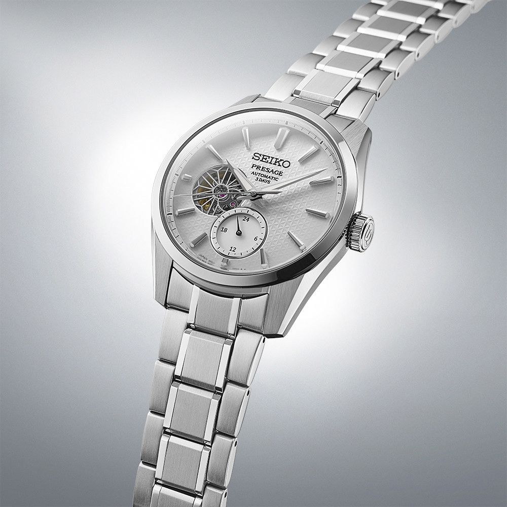 SEIKO 精工 Presage 新銳系列麻葉三日鍊開芯機械錶/40.2mm 6R5J-00A0S(SPB415J1)