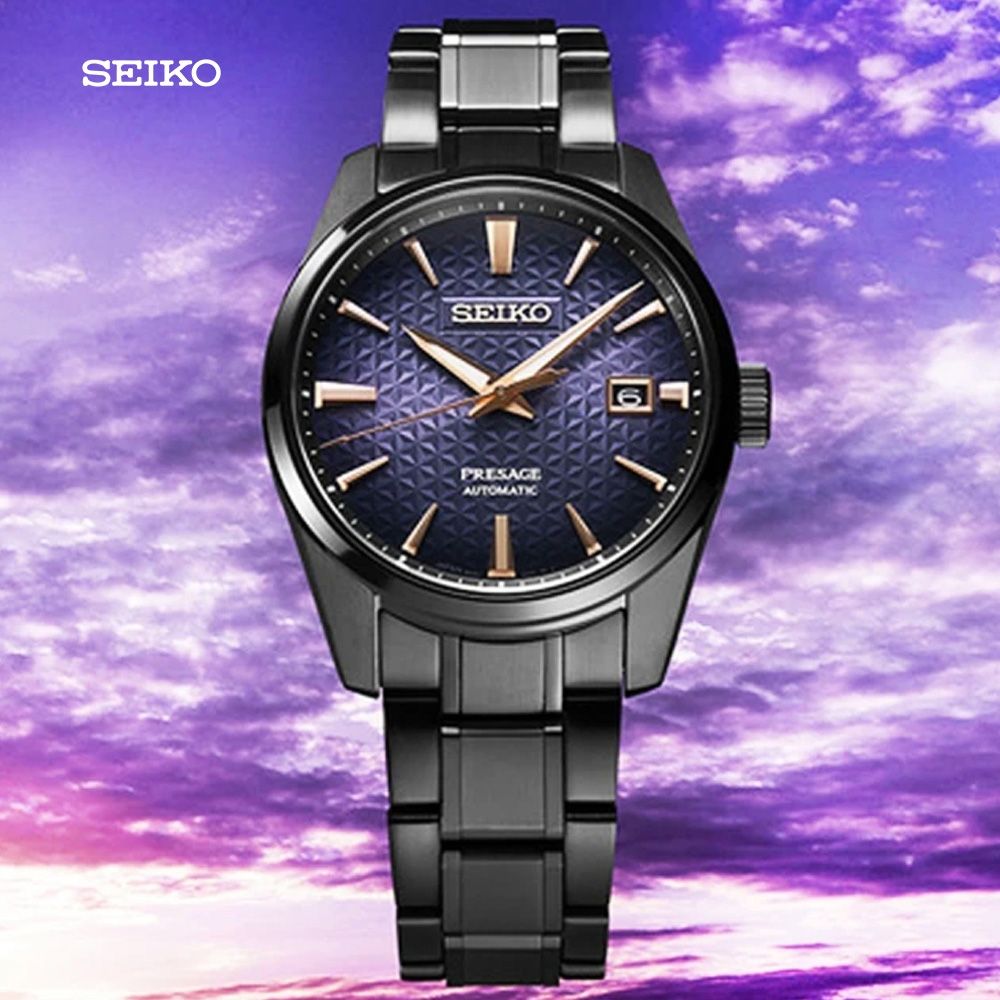 SEIKO 精工   Presage限量款 曙光 麻葉設計錶盤紫色調機械錶-39.3mm(SPB363J1/6R35-02T0SD 防水100米)_SK028