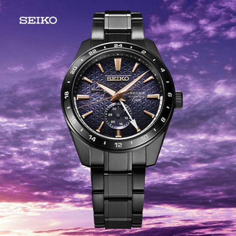 SEIKO 精工 Presage限量款 曙光 麻葉設計錶盤紫色調機械錶-42.2mm (SPB361J1/6R64-00L0SD 防水100米)_SK028