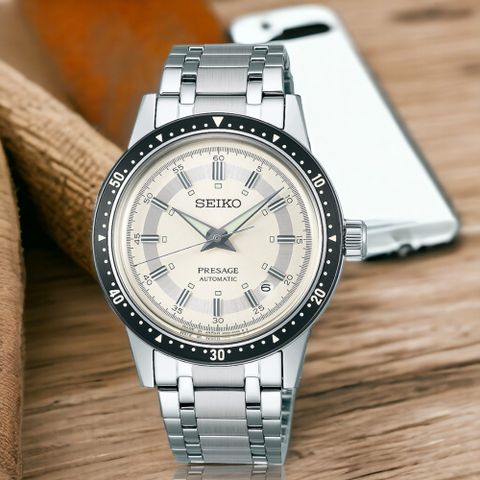 SEIKO 精工 Presage Style60’s系列 60週年紀念限量機械錶-4R35-05Z0S/SRPK61J1 手錶 男錶 奶油色