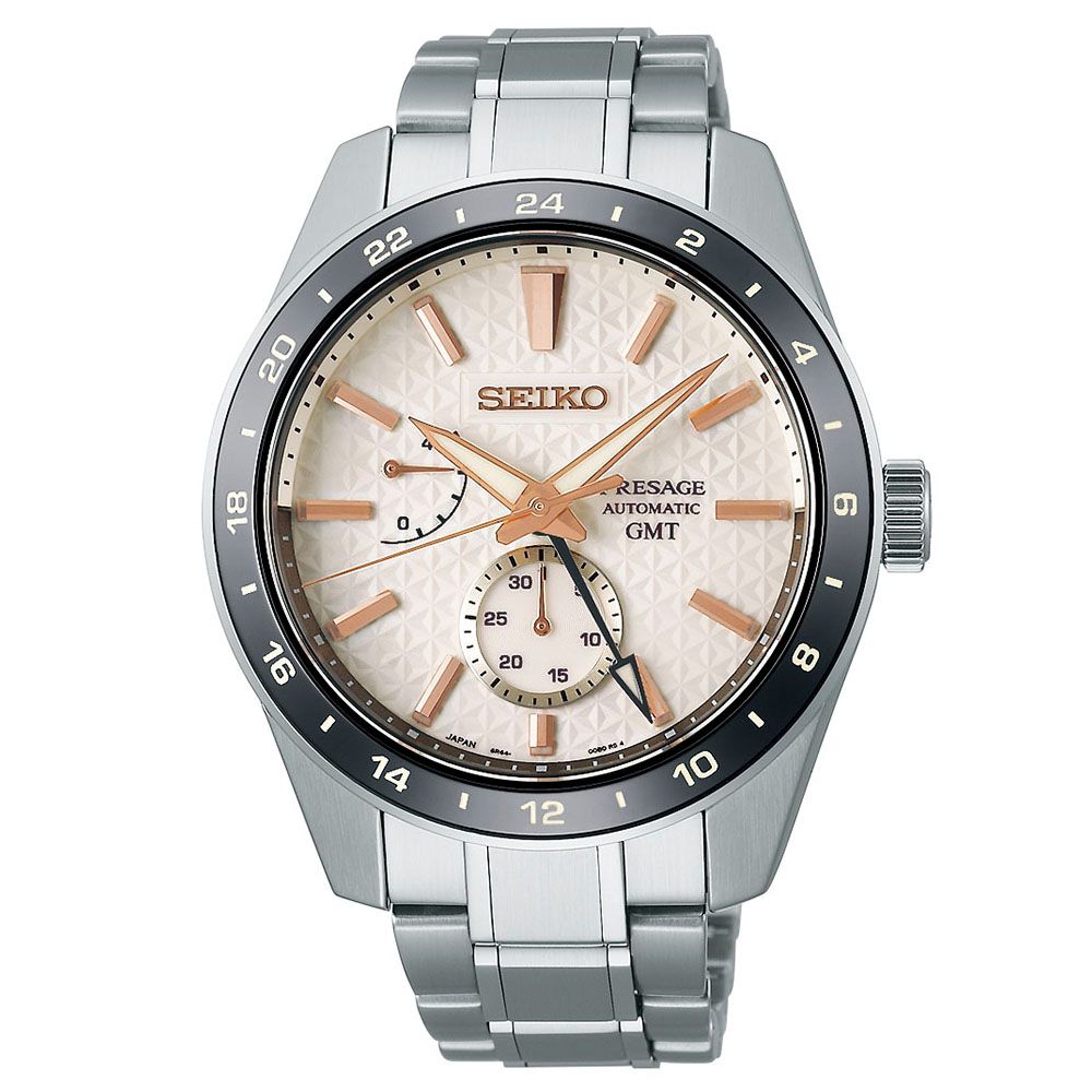 SEIKO 精工 新銳系列 麻葉紋 GMT機械腕錶 禮物推薦 送禮首選 (6R64-00G0S/SPB273J1)