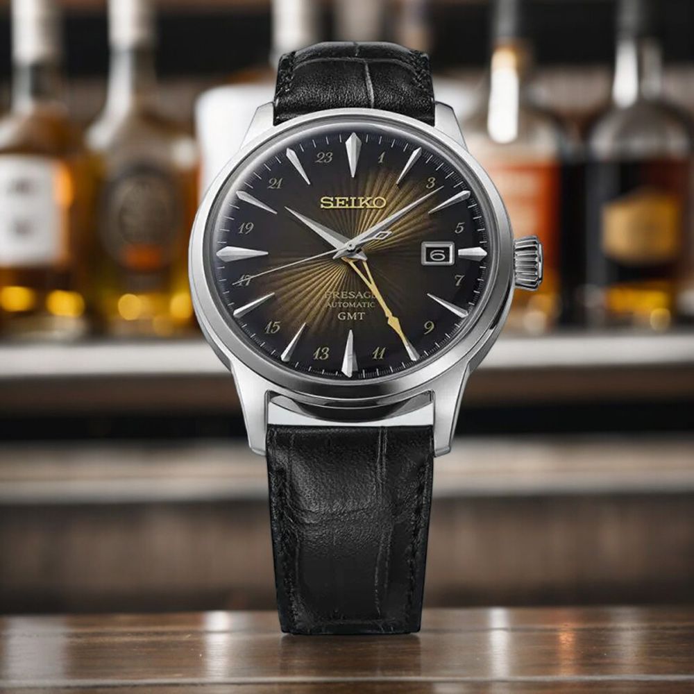 SEIKO 精工   Presage「Rusty Nail」雞尾酒 GMT機械錶-40.5mm SSK039J1/4R34-00J0Q_SK040