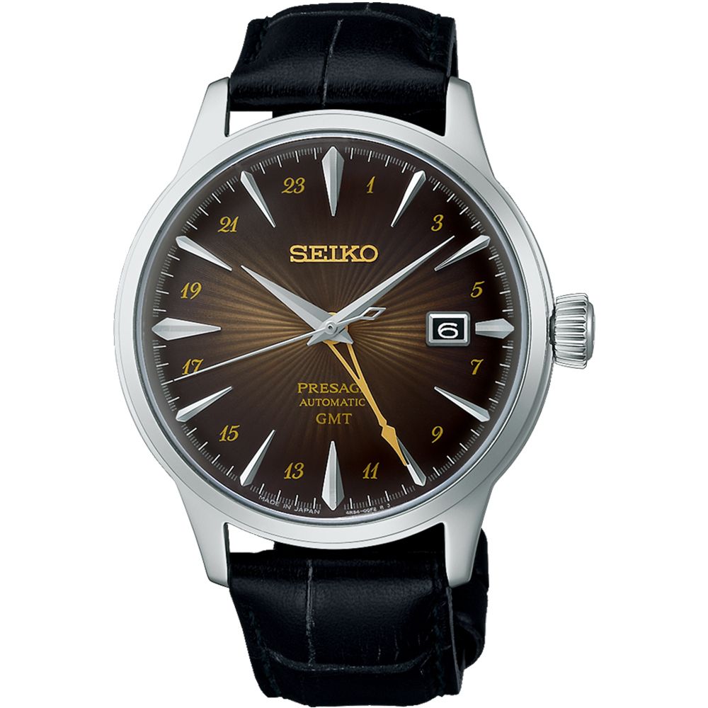 SEIKO 精工   PRESAGE 調酒師系列GMT機械錶/咖啡X黑/40.5mm (4R34-00J0Q/SSK039J1)SK003