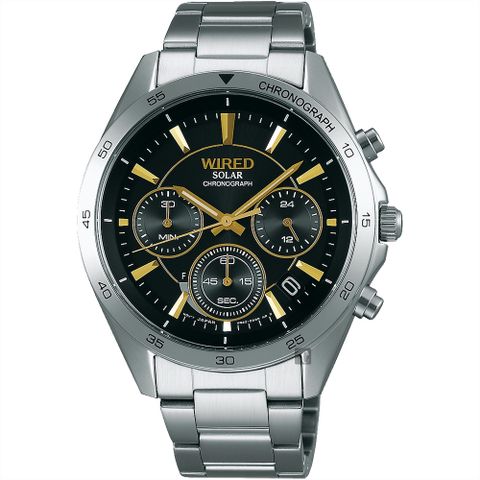 ▼原廠公司貨▼WIRED AY8028X1 東京玩家太陽能計時手錶-黑/40mm