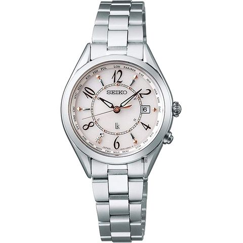 SEIKO 精工 LUKIA鈦金屬太陽能電波女錶-28mm SSQV077J 1B35-0AA0P