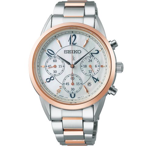 SEIKO 精工 LUKIA 柔美時尚太陽能腕錶(V175-0EX0KS/SSC790J1)36.4mm