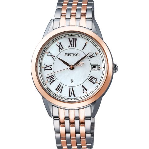 SEIKO 精工 LUKIA 純淨之心真鑽太陽能腕錶(V147-0CR0K)SUT394J1