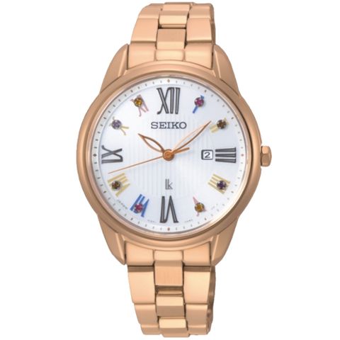 SEIKO 精工 Lukia系列 典雅羅馬時標 太陽能 彩鑽時尚腕錶 (SUT368J1/V137-0DC0G)