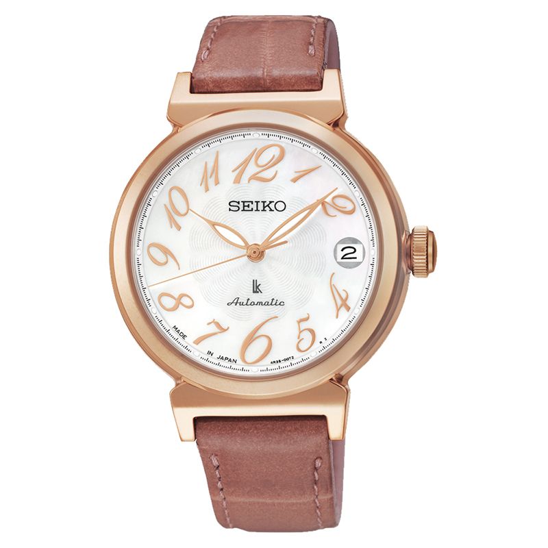 SEIKO】LUKIA SRP868J1 數字日期顯示皮錶帶機械女錶4R35-00J0G 貝殼面