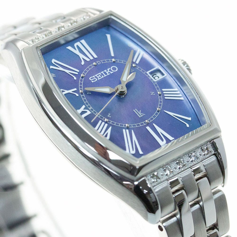 SEIKO 精工   LUKIA 酒桶型 真鑽太陽能電波女錶-SSVW179J/1B32-0AR0B