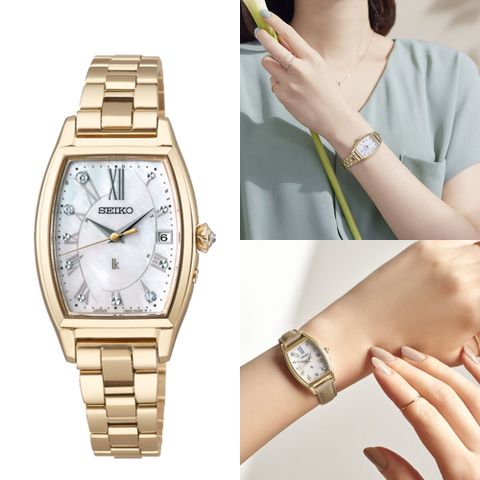 SEIKO 精工 LUKIA 花藝聯名真鑽太陽能鈦金屬限量 電波女錶-(1B32-0BA0G/SSQW074J)