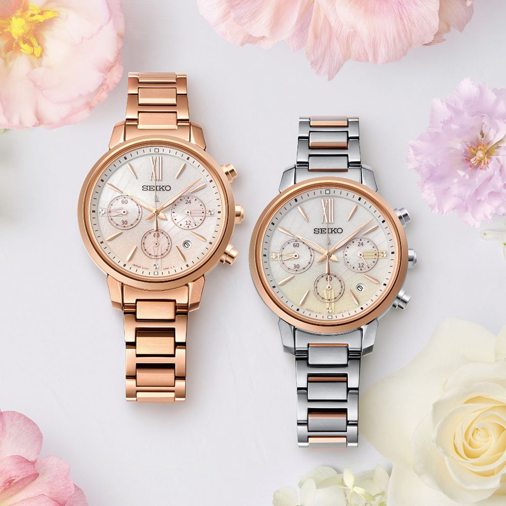 SEIKO 精工 Lukia 廣告款 海芋設計 太陽能計時淑女腕錶-雙色36.2mm(SSC920J1/V175-0FC0Y 防水100米)_SK028
