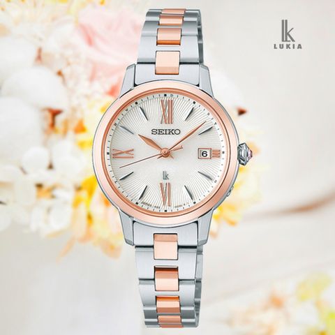 SEIKO 精工 LUKIA 太陽能電波對時 羅馬字時標淑女錶-27.5mm (SSVW206J/1B32-0AY0KS 防水100米)_SK028