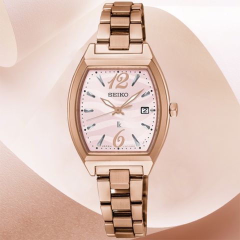 SEIKO 精工 Lukia系列 羅馬時標 太陽能 時尚腕錶 28*26mm (V137-0CE0V/SUT356J1)