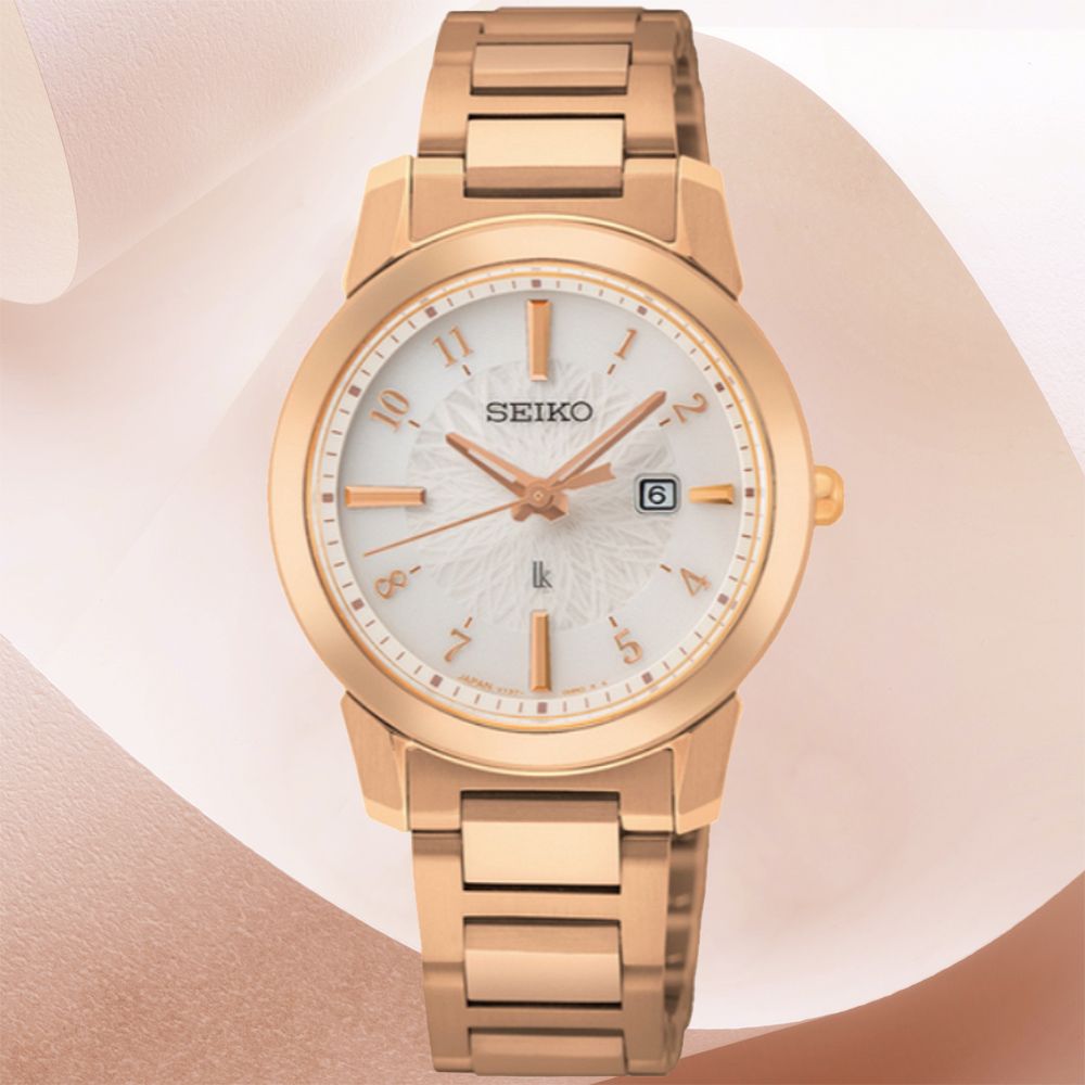 SEIKO 精工 Lukia 太陽能 綻放腕錶 618 年中慶 禮物 (V137-0DK0P/SUT418J1)