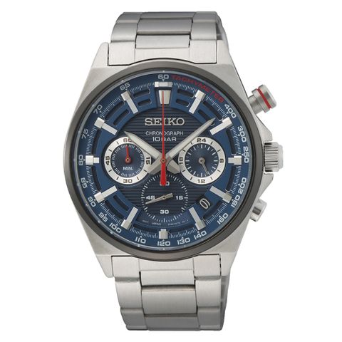 SEIKO 精工 潮流經典三眼計時腕錶8T63-00T0B(SSB407P1)