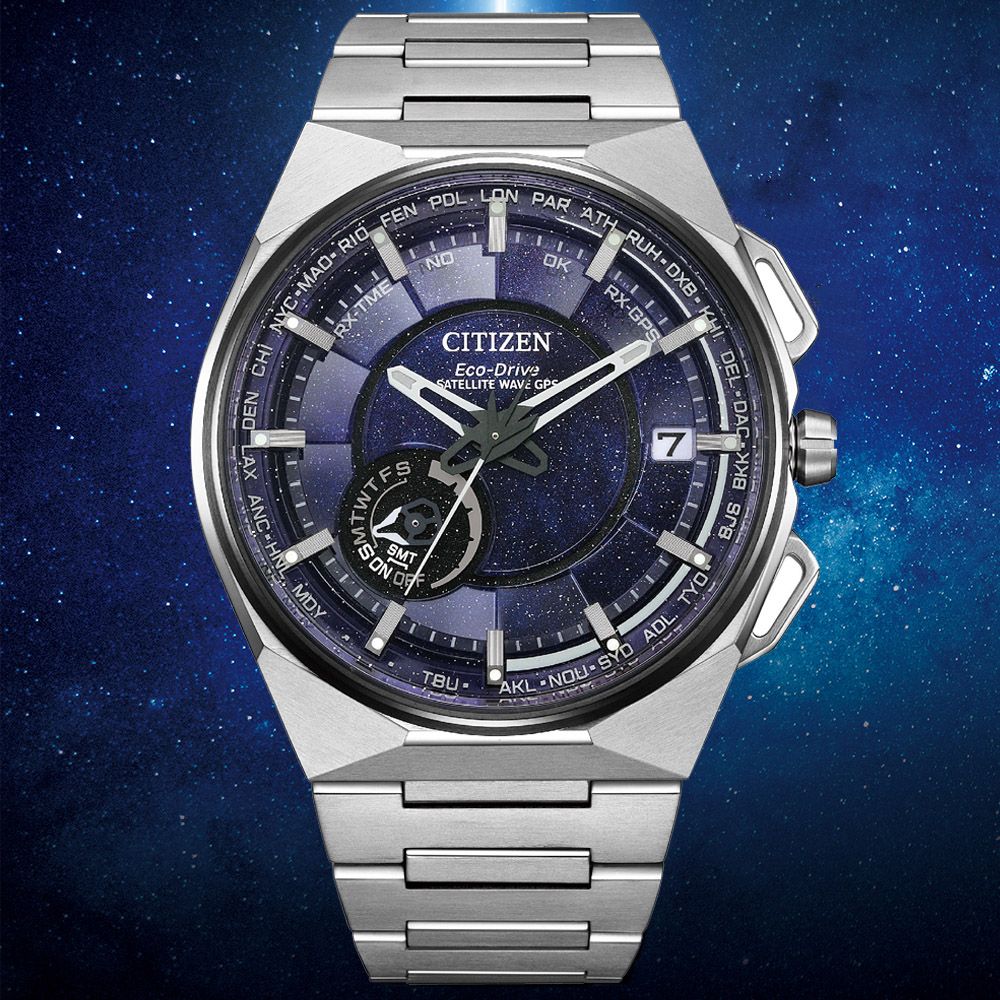 CITIZEN 星辰 GENTS系列 Satellite Wave X 限量 星際藍 GPS 光動能腕錶 618 年中慶 禮物 45.4mm/CC3097-52L