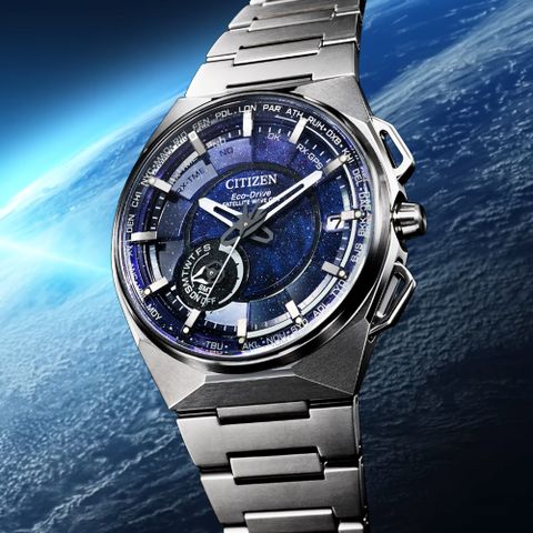 CITIZEN 星辰 GENTS Satellite Wave X 限量 鈦金屬GPS衛星對時錶-藍 CC3097-52L