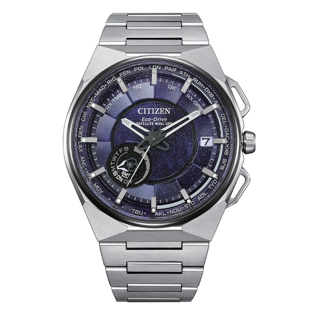 CITIZEN 星辰 GENTS Satellite Wave X 限量 鈦金屬GPS衛星對時錶-藍 CC3097-52L
