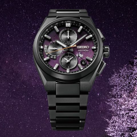 SEIKO 精工 Astron 限量夜櫻 GPS衛星定位 鈦金屬太陽能計時手錶(SSH171J1/5X83-0AL0SD)