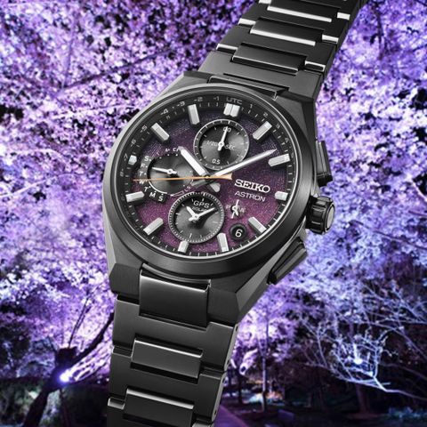 SEIKO 精工 Astron限量 夜櫻 太陽能GPS衛星對時鈦金屬計時錶_SK028 SSH171J1/5X83-0AL0SD