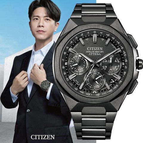 CITIZEN 星辰 廣告款 限量 鈦 八角 GPS衛星對時光動能計時手錶 CC4105-69E