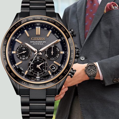 CITIZEN 星辰 限量 鈦 GPS衛星對時光動計時手錶 CC4074-61W