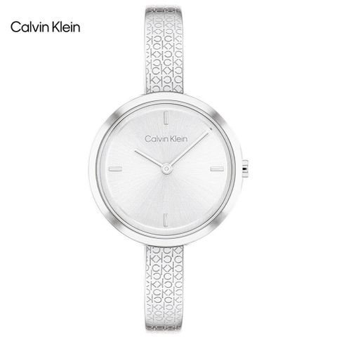 送吊墜項鍊，送完為止Calvin Klein 典雅氣質手環式腕錶/銀/30mm/CK25200181