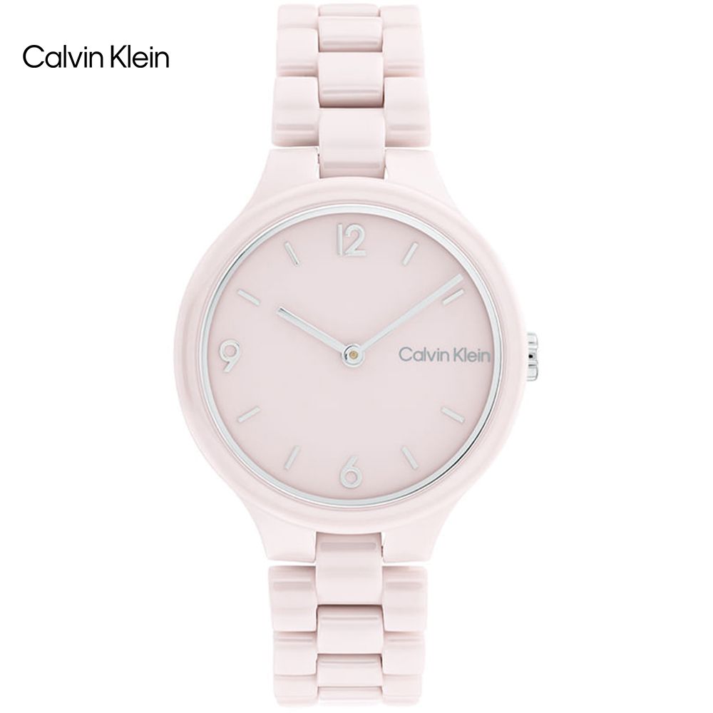 Calvin Klein  簡約時尚陶瓷腕錶/粉/32mm/CK25200077