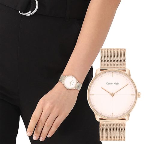下單送▼飾品收納包Calvin Klein CK Expression系列 時尚米蘭雙針中性手錶-35mm 25200158