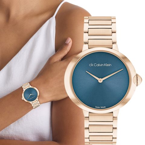 CK錶▼指定送小香Calvin Klein 凱文克萊 CK 瑞士製極簡雙針女錶-36mm CK25000048