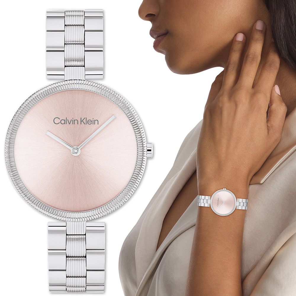 Calvin Klein 凱文克萊 CK 母親節廣告款 Gleam 雙針極簡女錶-32mm(25100015)