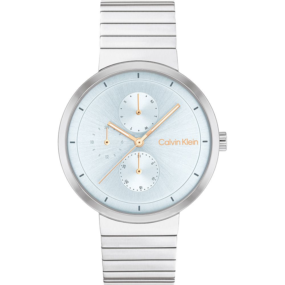 Calvin Klein 凱文克萊 CK Create 冰藍日曆女錶-36mm 25100032