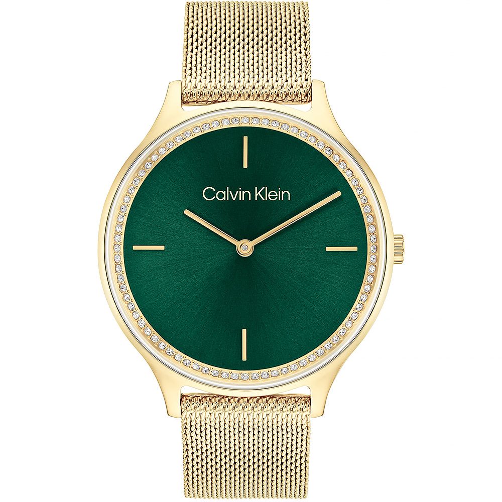 Calvin Klein 凱文克萊 CK Timeless 晶鑽米蘭帶女錶-38mm 25100005