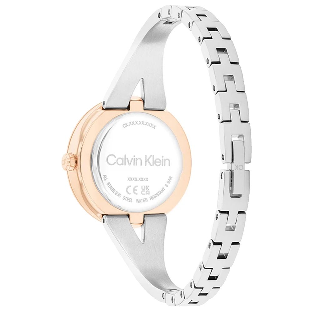 Calvin Klein 凱文克萊 典雅氣質手環式腕錶/銀X玫瑰金/30mm/CK25100028